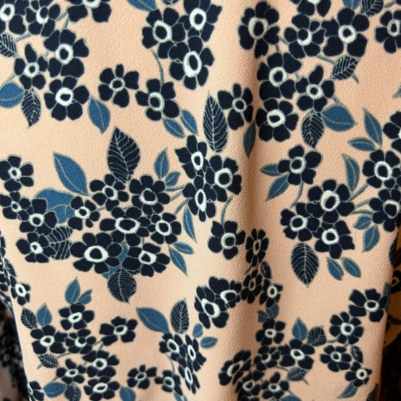 J. Crew Pink Blue Floral Faux Wrap Peplum Long Sleeve Blouse Top Size Small - Picture 8 of 11